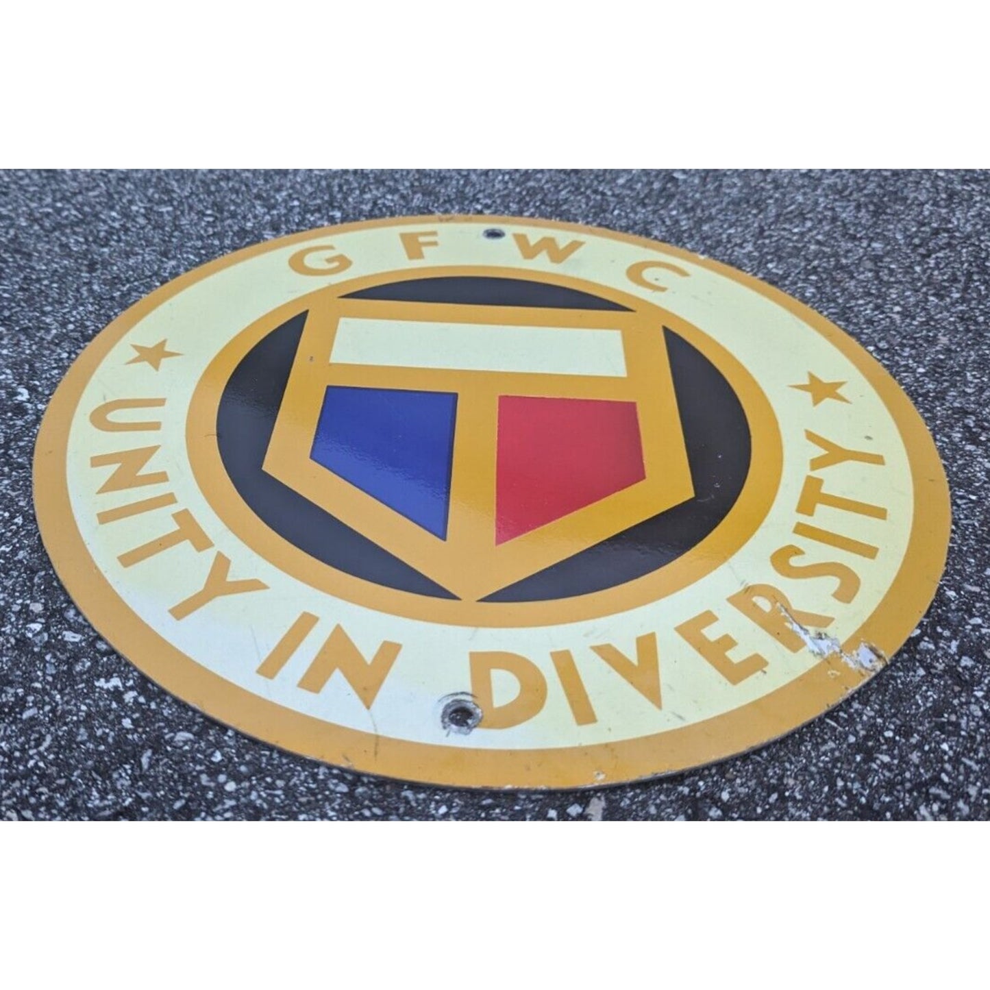 General Federation of Women's Clubs (GFWC) Unity In Diversity Metal Vintage Sign