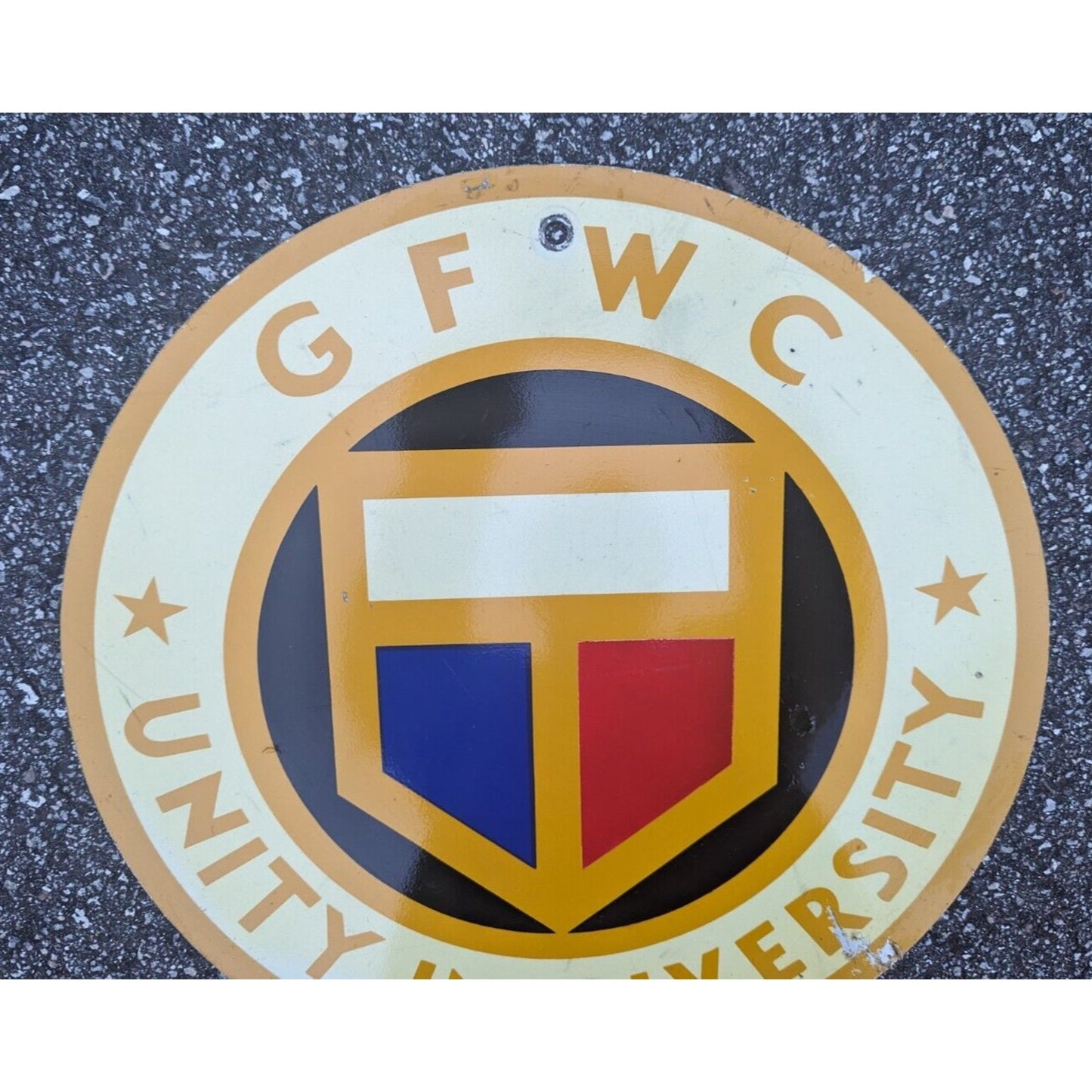 General Federation of Women's Clubs (GFWC) Unity In Diversity Metal Vintage Sign