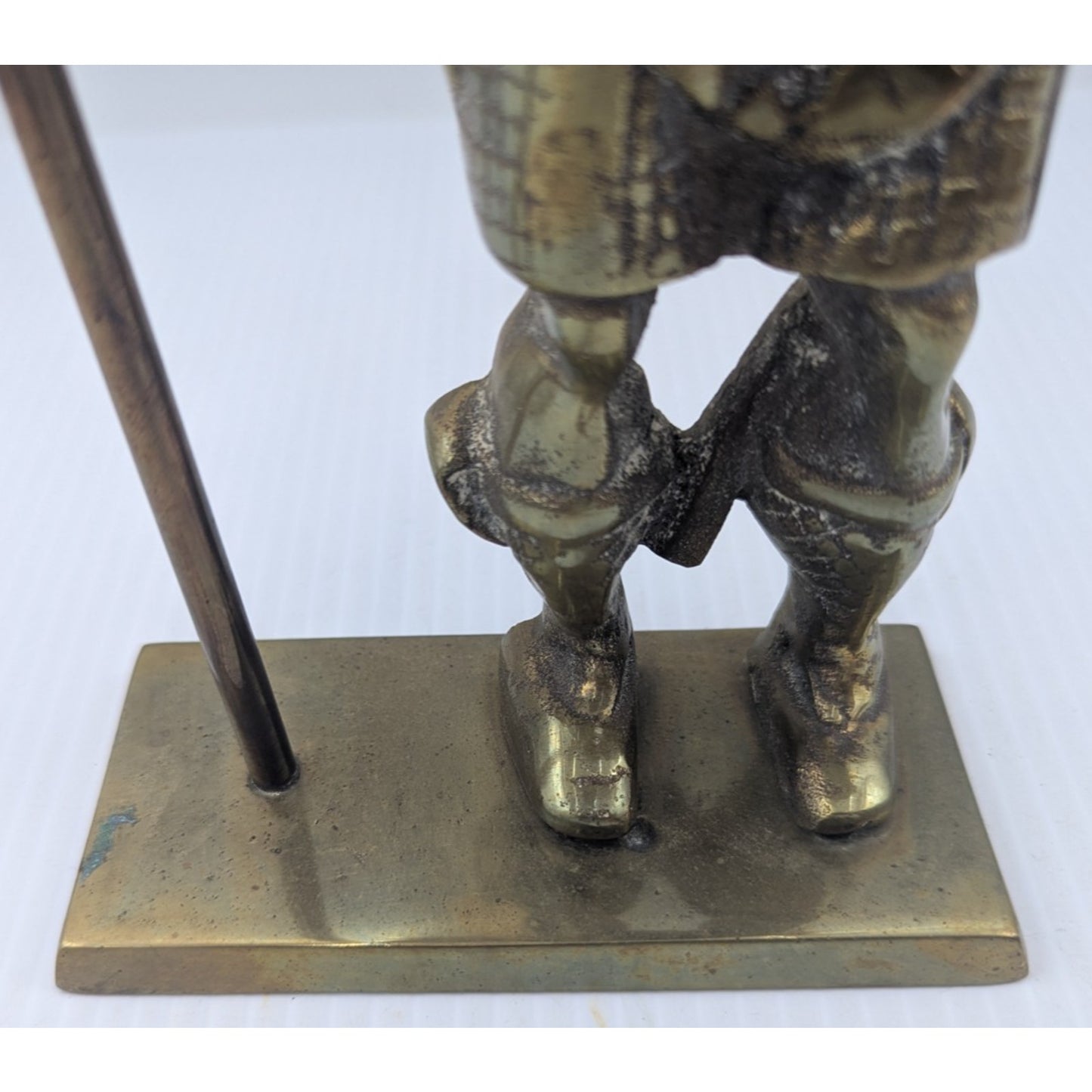 Doorstop Brass Scottish Soldier in a Kilt Holding the Flag Hand Crafted England