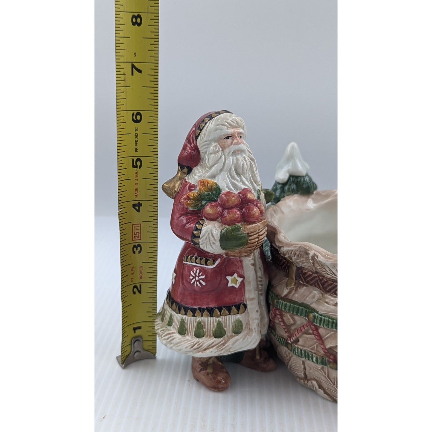 Fitz and Floyd Classics Christmas Lodge Tidbit Candy Nut Bowl Dish Santa Owl
