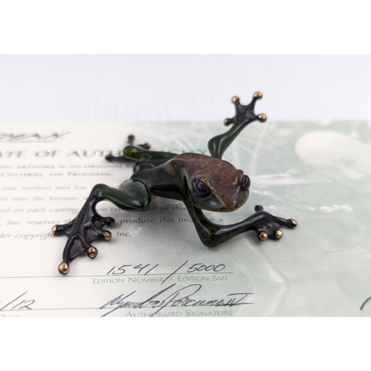 Tim Cotterill Frogman Bronze Frog Sculpture “Twister” LE #1541/5000 with COA