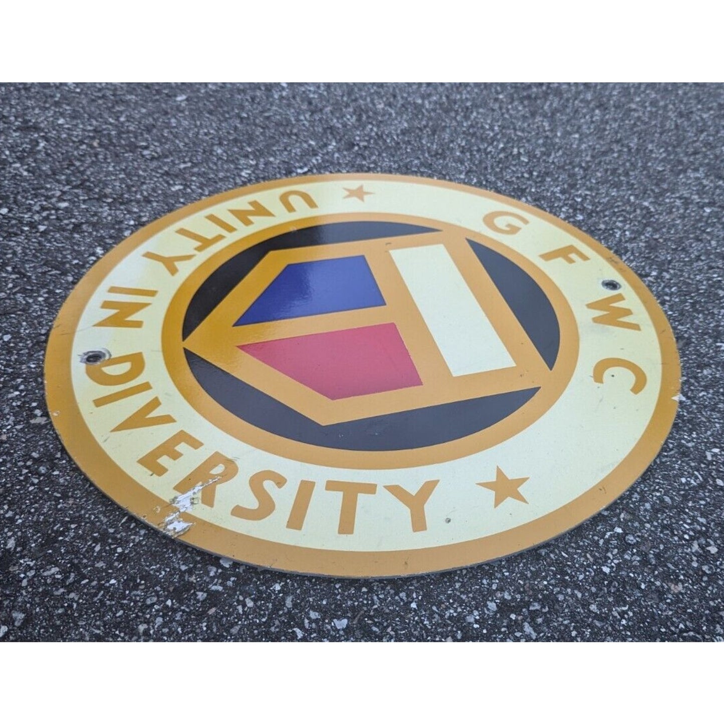 General Federation of Women's Clubs (GFWC) Unity In Diversity Metal Vintage Sign