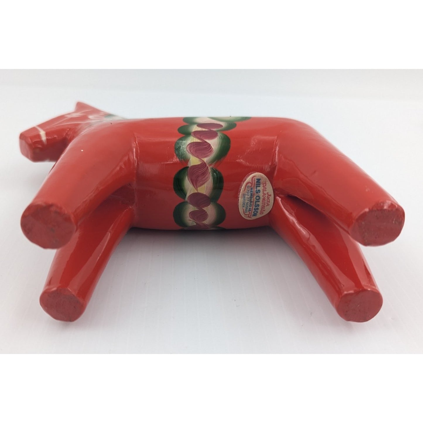 Nils Olsson Dala Horse Figure Sweden 8" Carved Wood Hand Painted Swedish