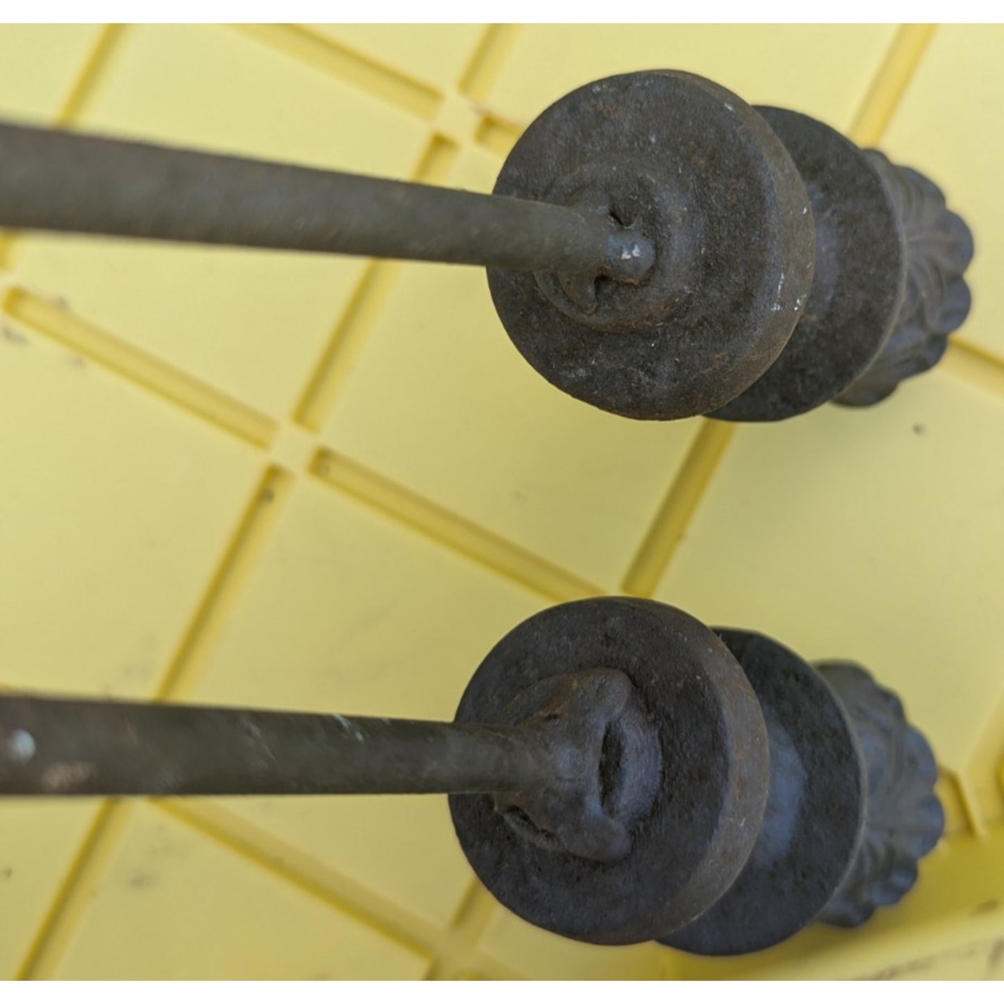 Antique Garden Hose Guide Cast Iron Metal Stakes Hose Guards Lot of 2