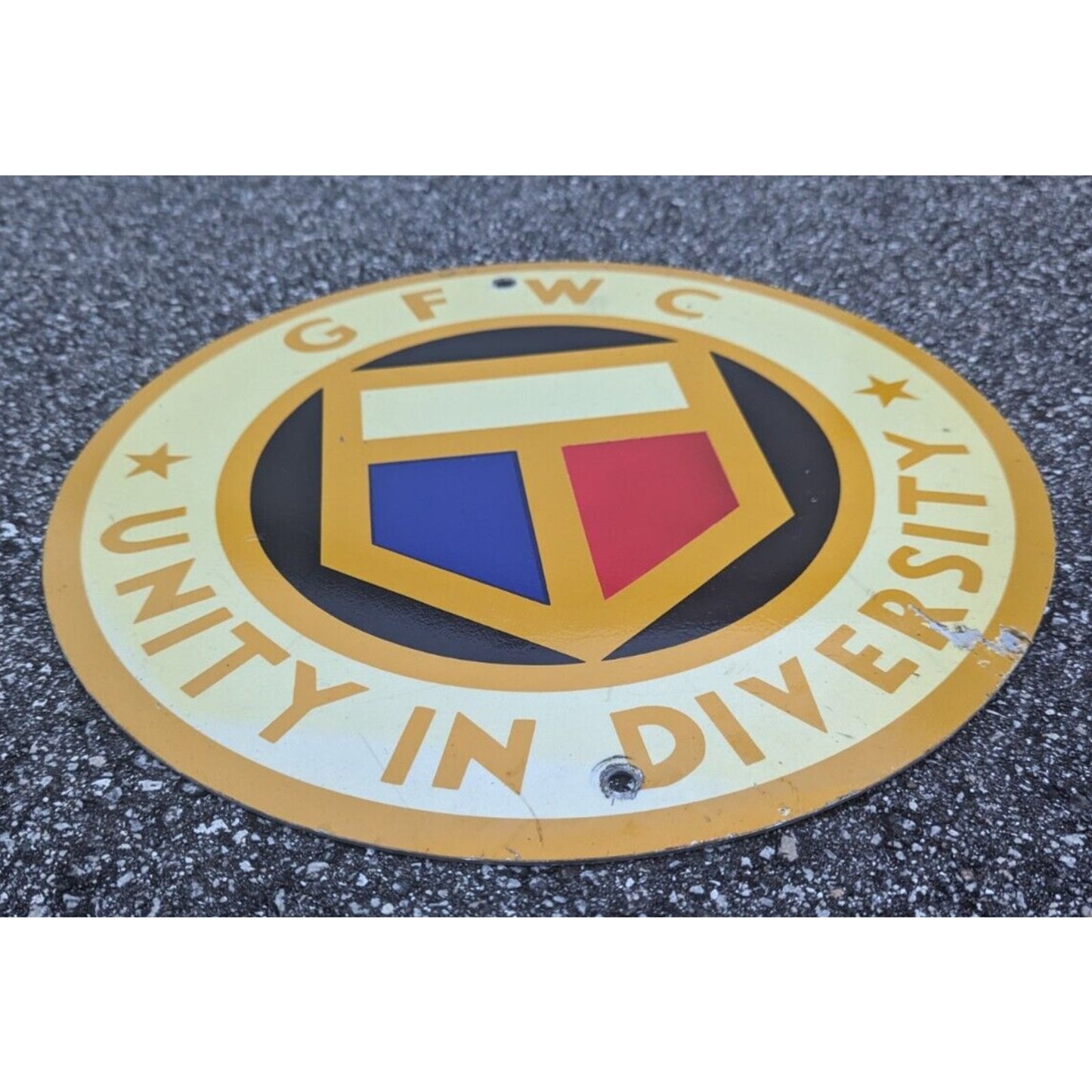 General Federation of Women's Clubs (GFWC) Unity In Diversity Metal Vintage Sign