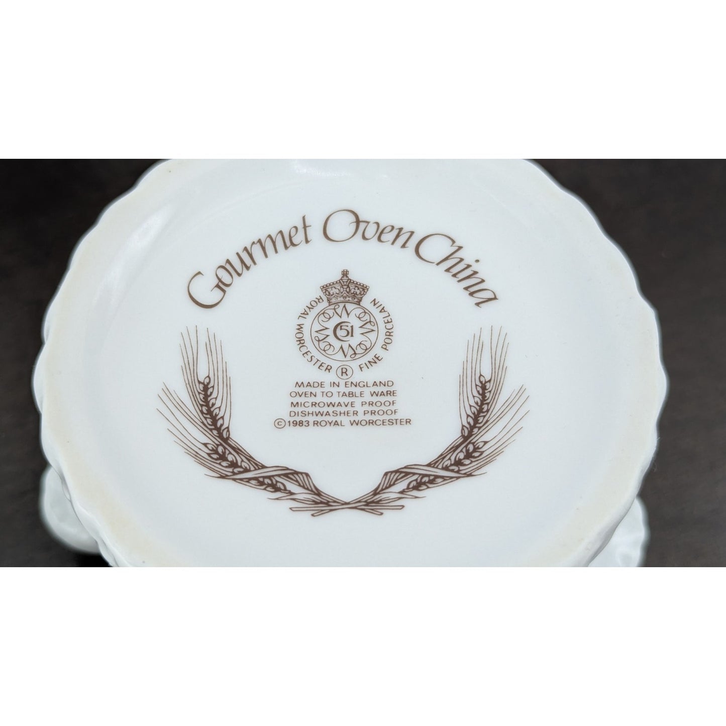 Royal Worcester Gourmet Oven China Embossed White Sugar Bowl w Lid Birds England