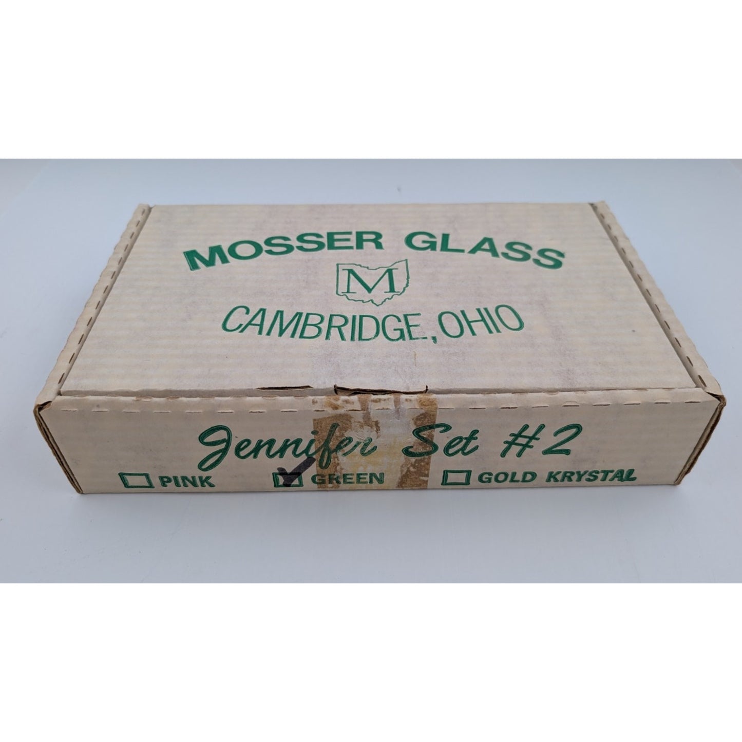 Vintage Mosser Green Glass Miniature Jennifer Set #2 - 4 Tea Cups & Saucers