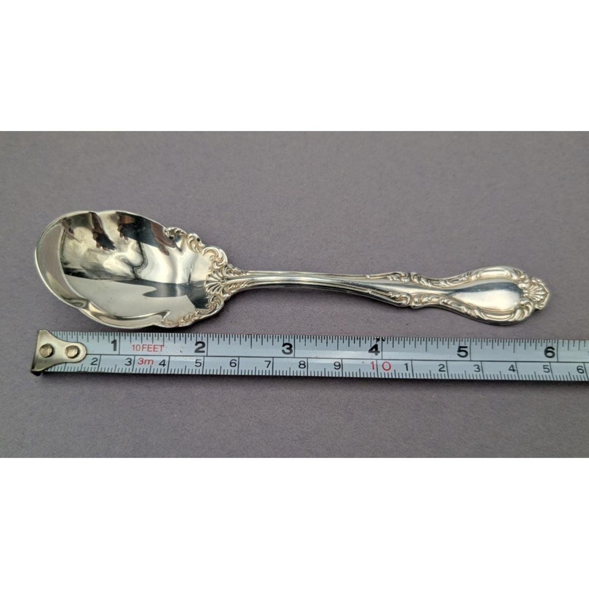 Northumbria Cello Sterling Silver Sugar Shell Spoon 6" 36 g