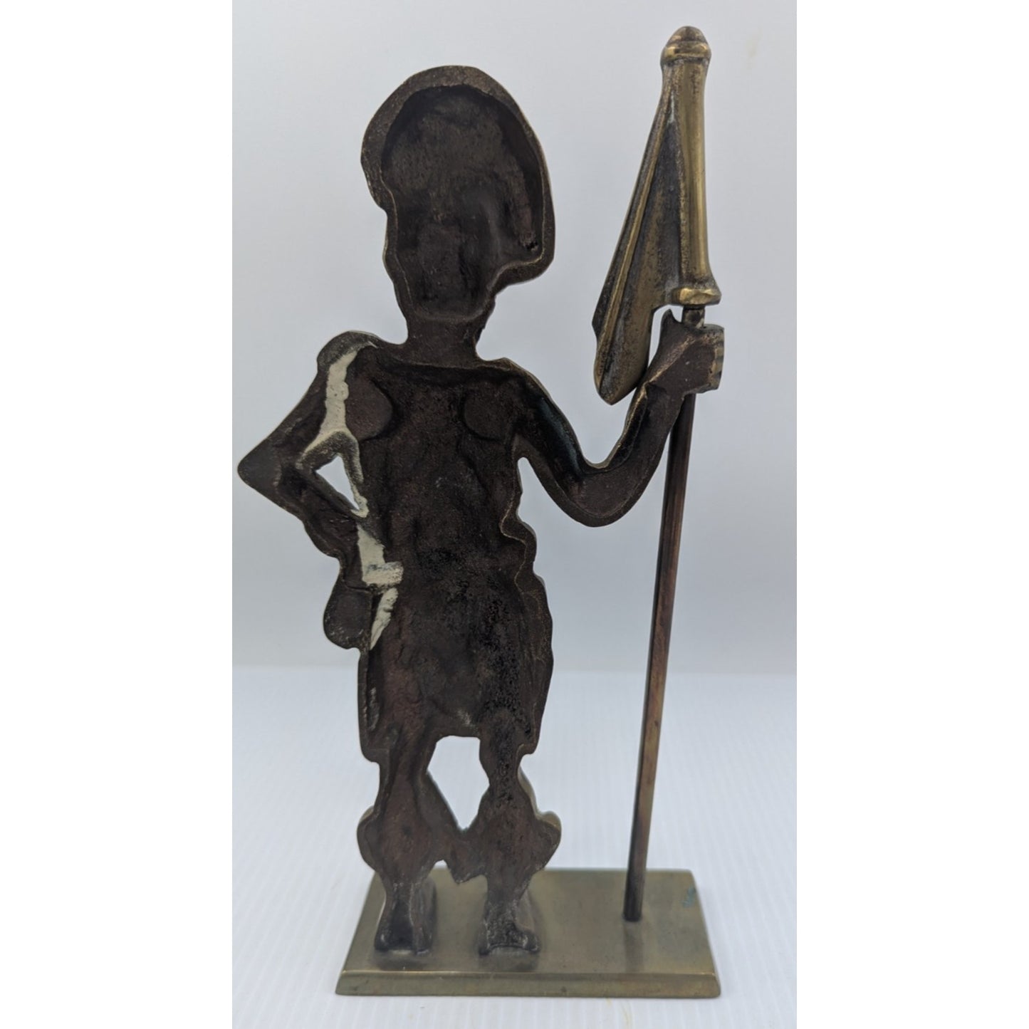 Doorstop Brass Scottish Soldier in a Kilt Holding the Flag Hand Crafted England