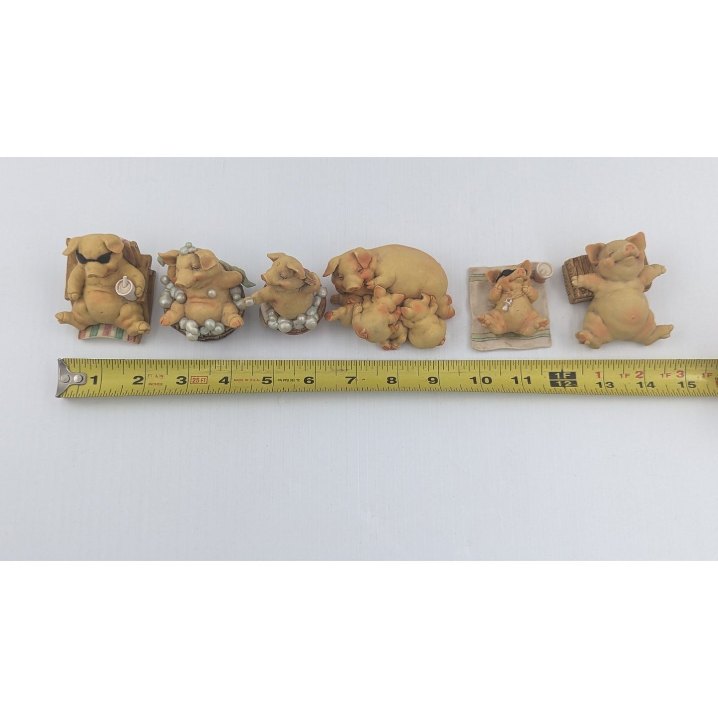 Vintage 1992 Ganz Pigsville Figurines Lot Of 6