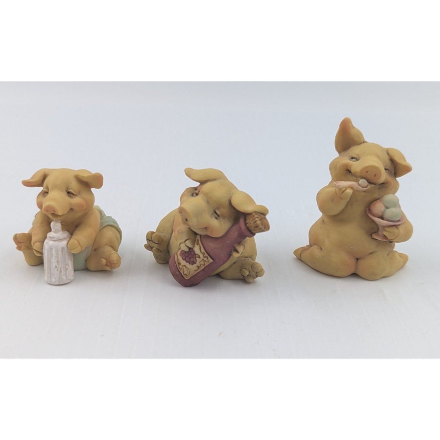 Vintage 1992 Ganz Pigsville Figurines Lot Of 6