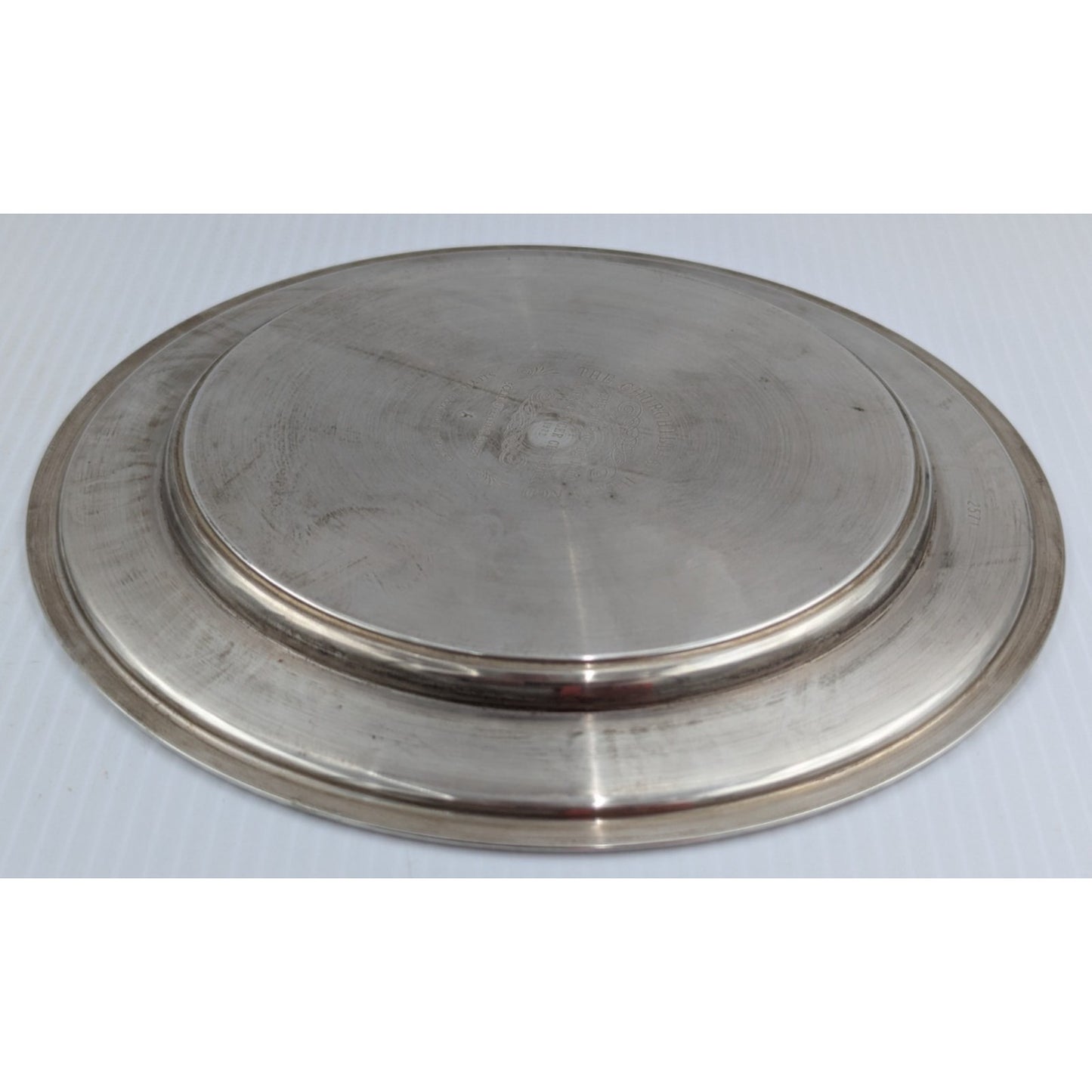 Solid Sterling Silver Winston Churchill Relief Plate The Hour of Decision 1972
