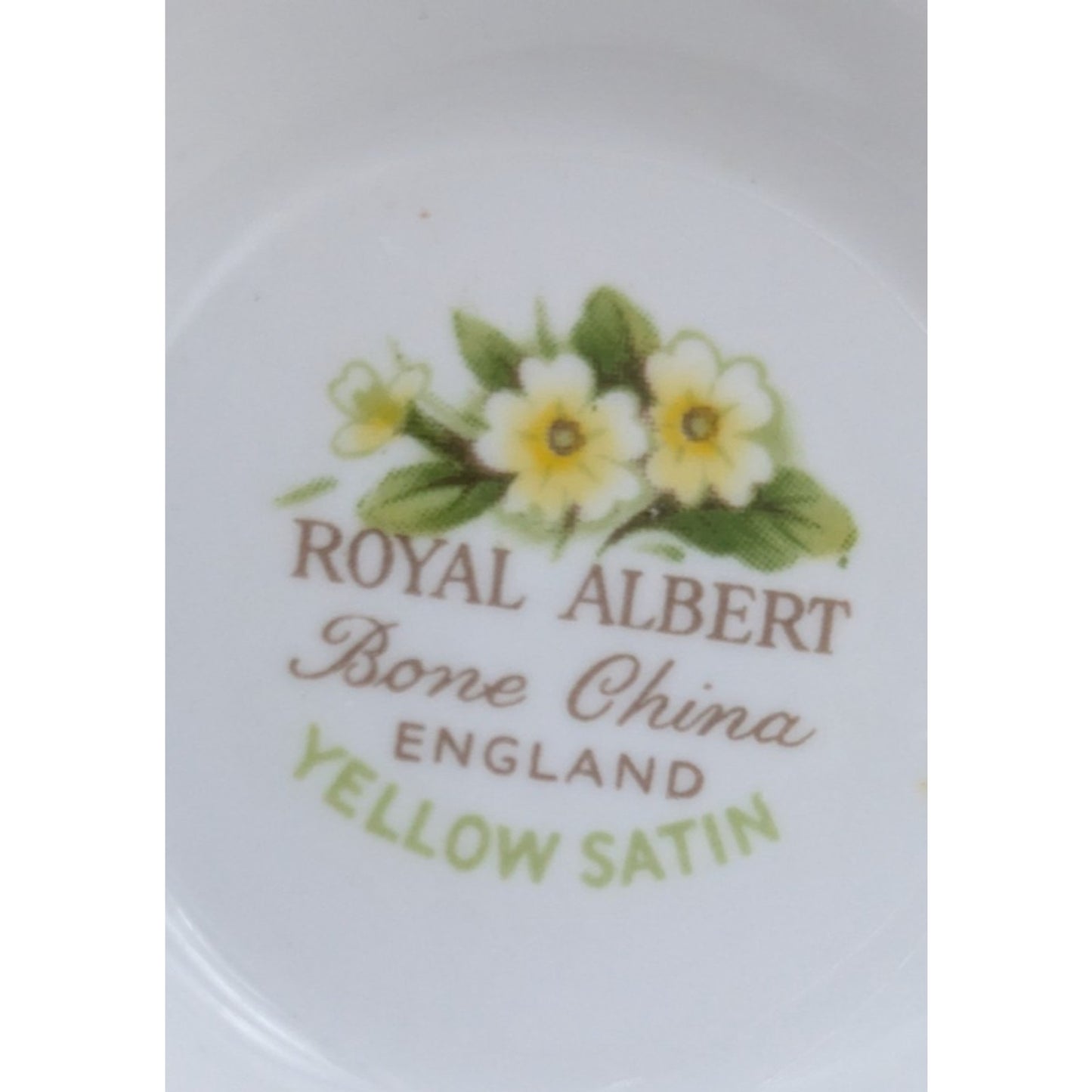 Royal Albert Bone China Yellow Satin Floral Tea Cup & Saucer England Vintage