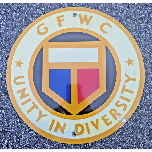 General Federation of Women's Clubs (GFWC) Unity In Diversity Metal Vintage Sign