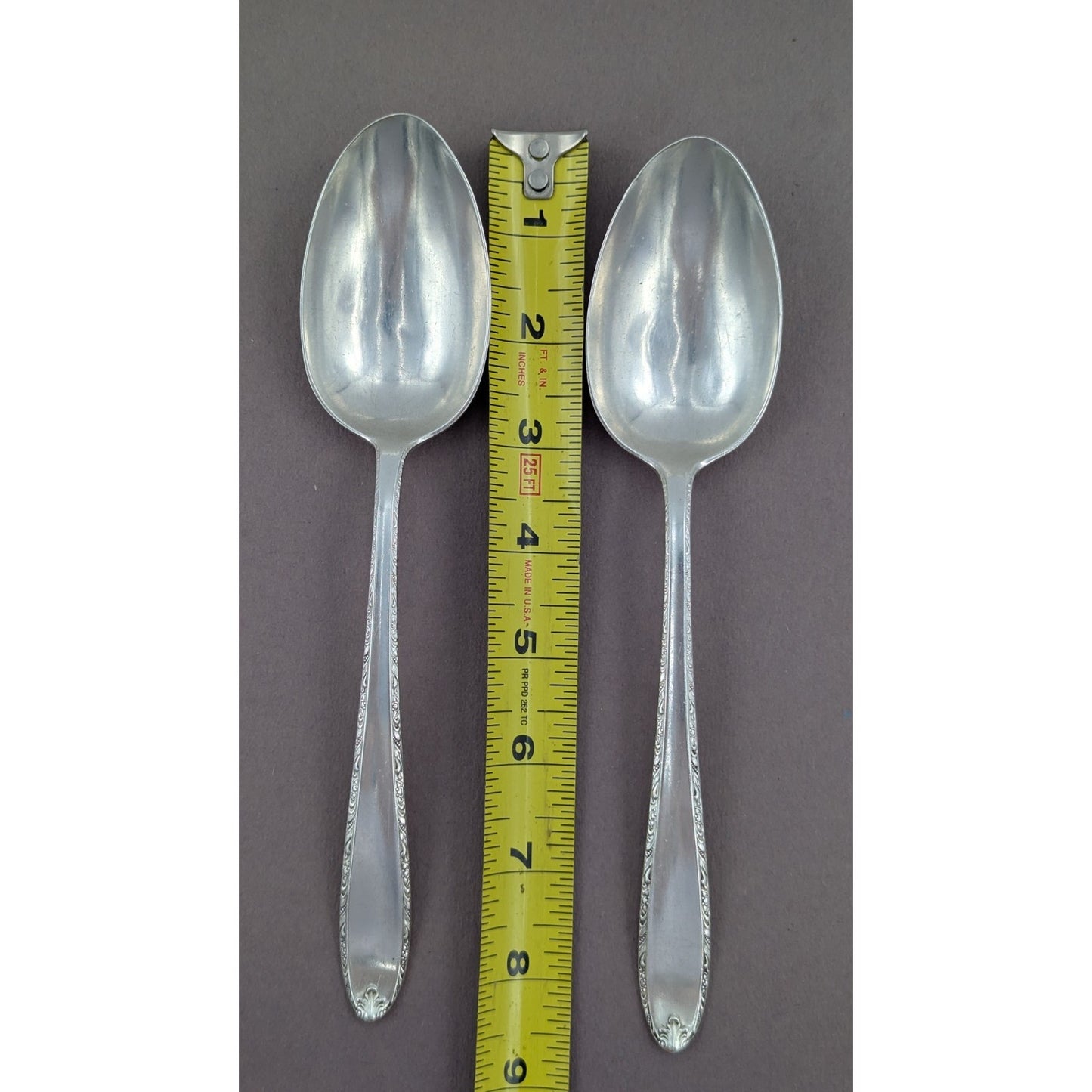 2 Alvin Southern Charm Sterling Silver Serving Spoons Tablespoon Set 8-3/8" 128g