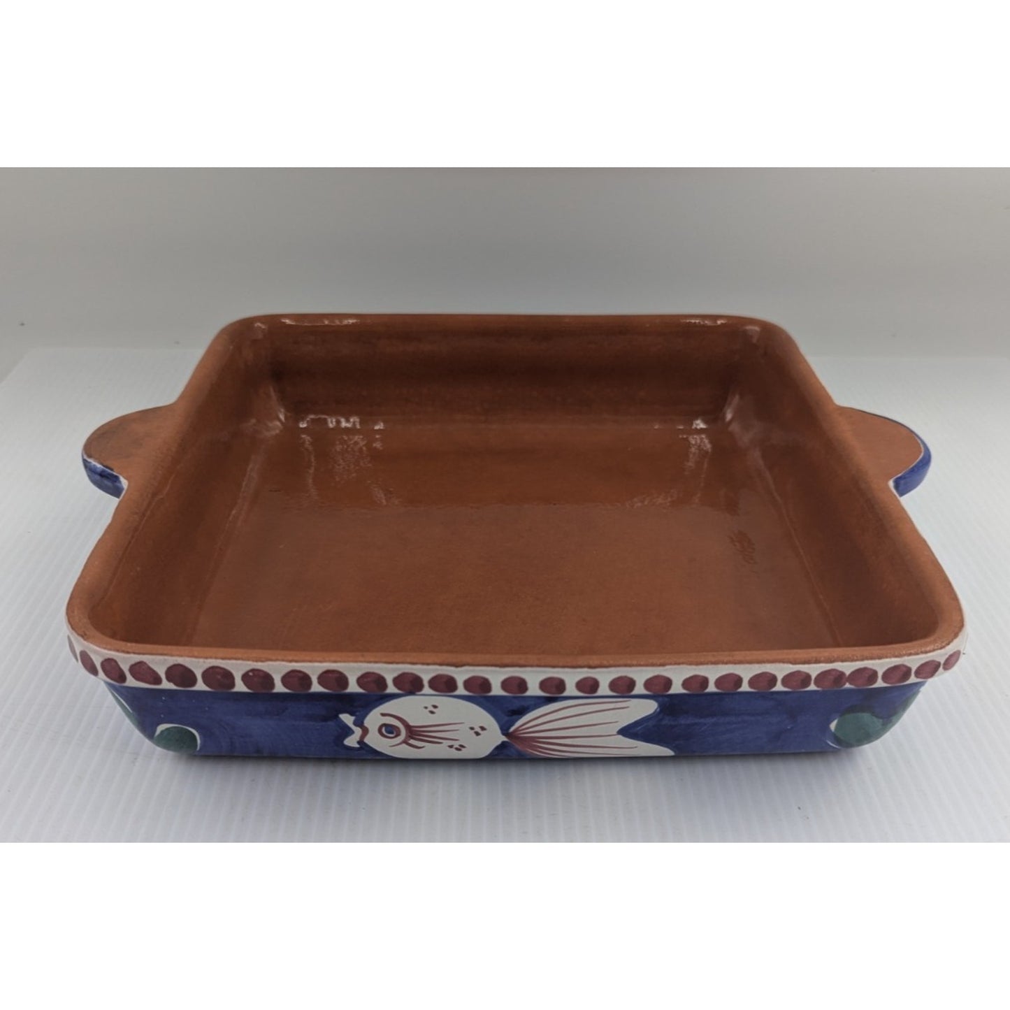 Vietri Solimene Blue Fish Campagna Pesce Square Baking Dish Casserole 11.5 Italy