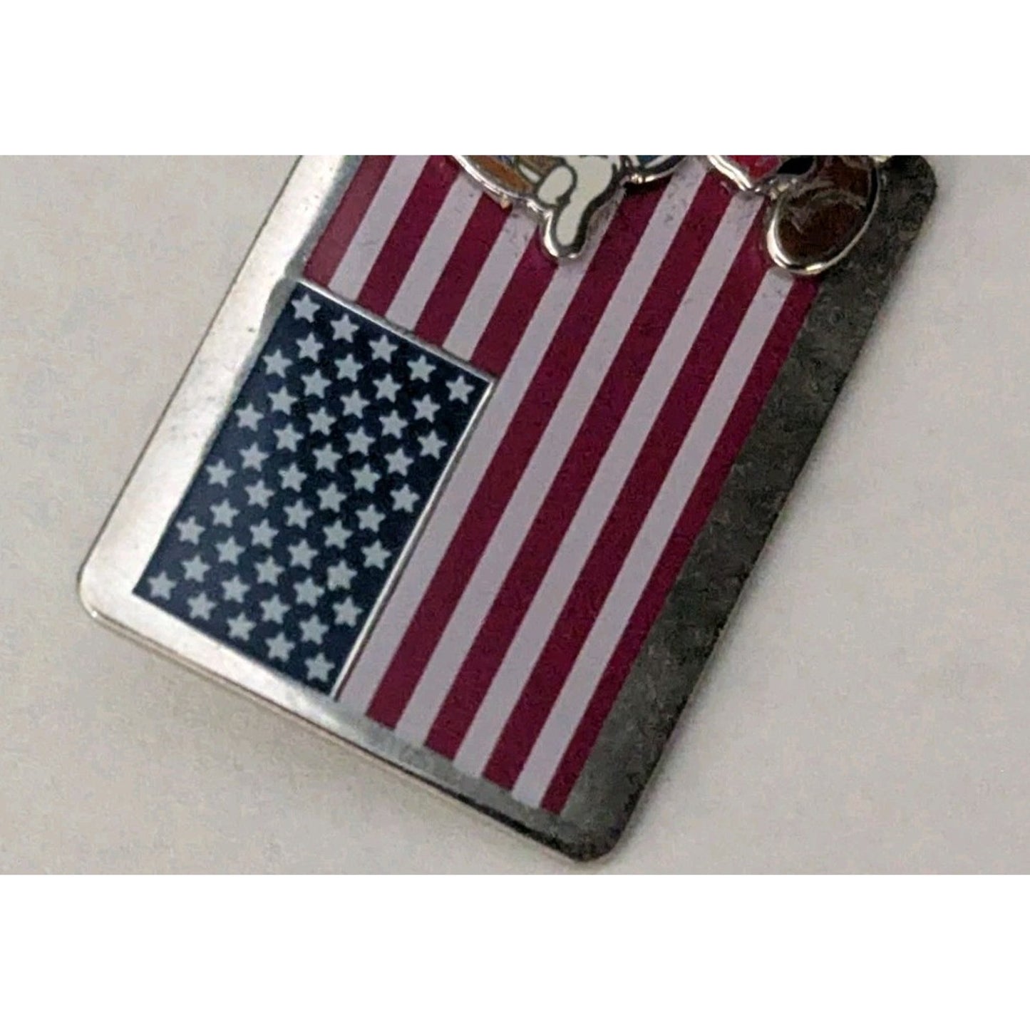 Disney Pin Mickey Mouse American Flag Silver Tone Metal Patriotic