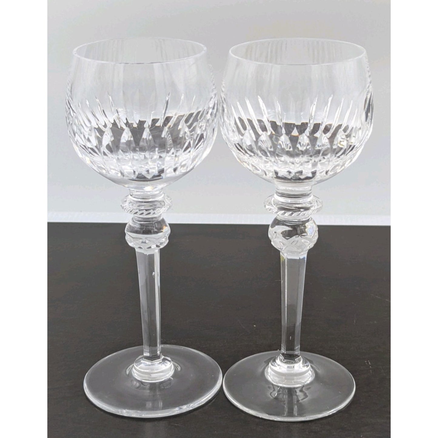Maribor Hock Wine Crystal Glass Set of 2 Goblets by Royal Gallery 8”