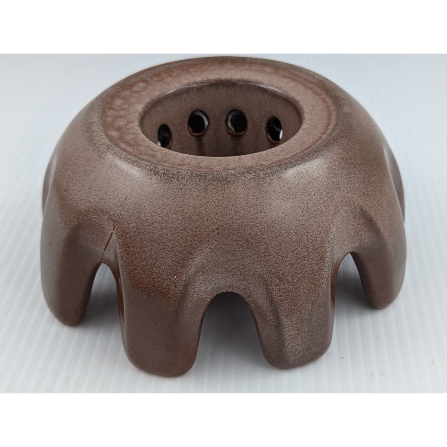 Vintage Frankoma Pottery Beverage Warmer Stand Plainsman Brown Ceramic