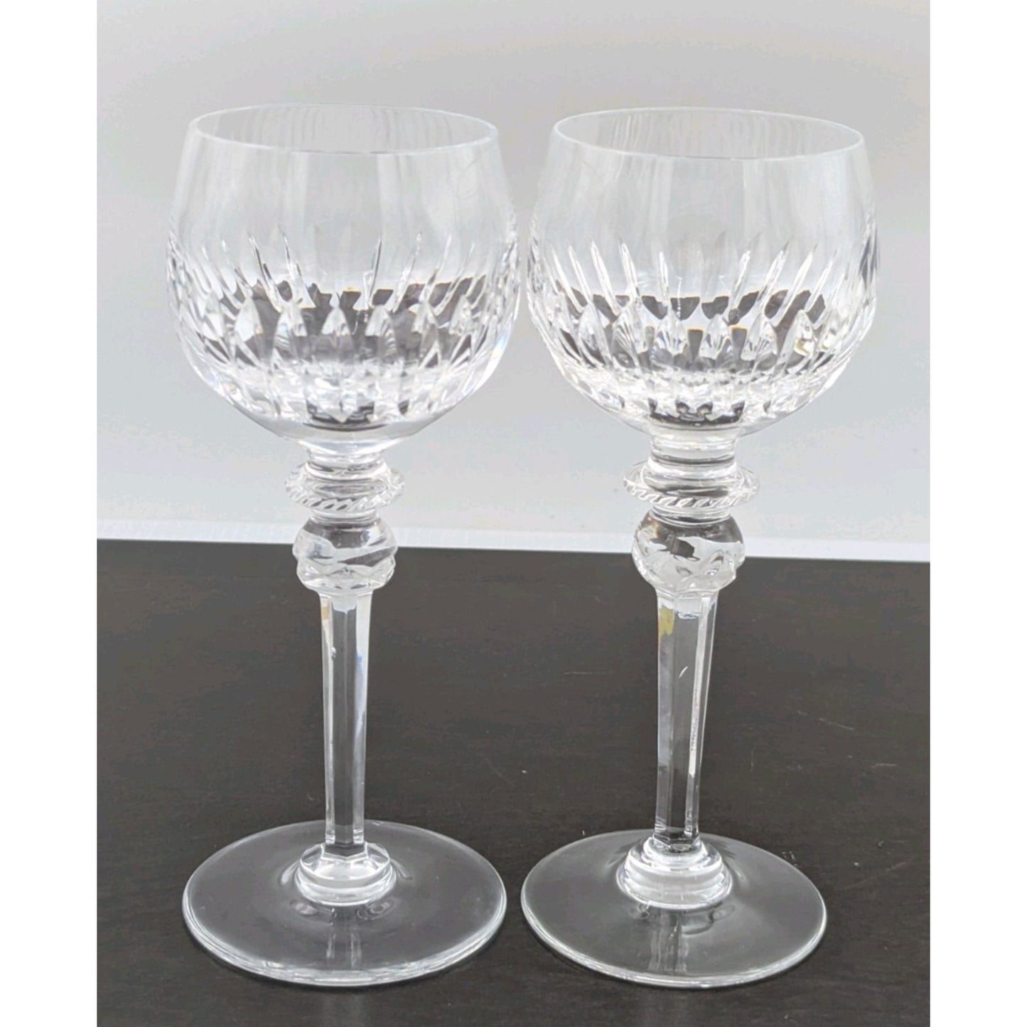 Maribor Hock Wine Crystal Glass Set of 2 Goblets by Royal Gallery 8”