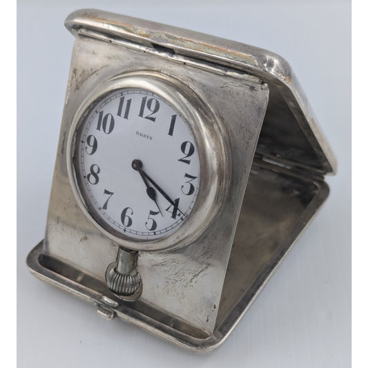 Vintage Marcus & Co Sterling Silver Case 8 Day Travel Clock Watch