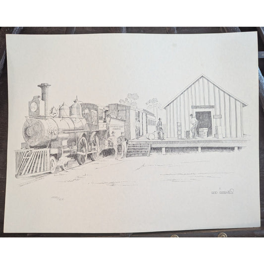 Winter Garden Florida Station Tavares and Gulf Mixed Train Print by Rod Reeve