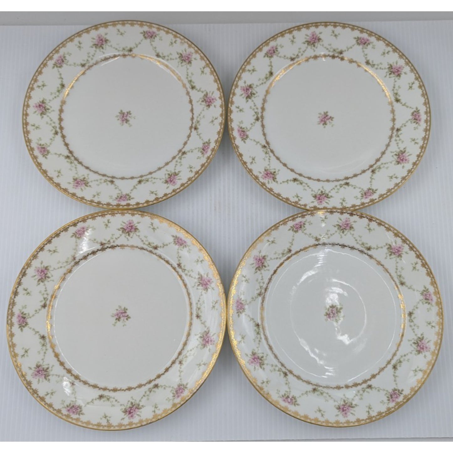 Charles Field Haviland Limoges Floral Luncheon Plate Set of 4 Plates GDA France