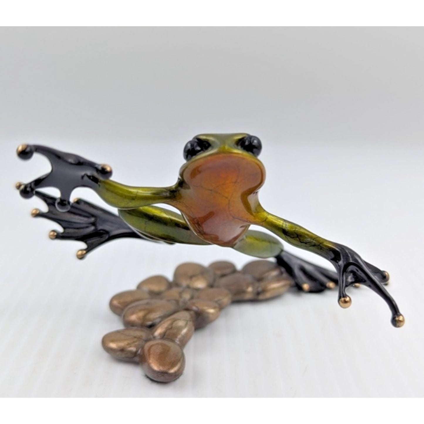Tim Cotterill Frogman Bronze Frog Sculpture “Stepping Stone” LE #216/5000 w/COA