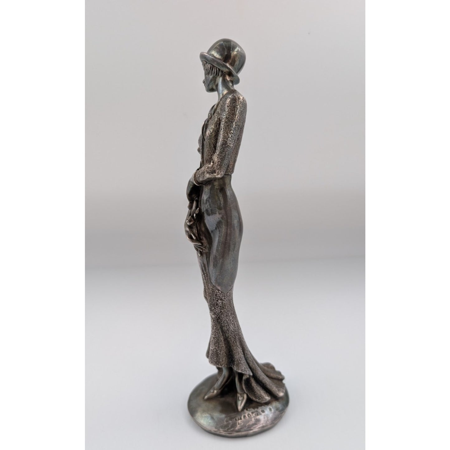 Fratelli Magrino Argentieri Sterling Silver Over Resin Lady Figurine Italy
