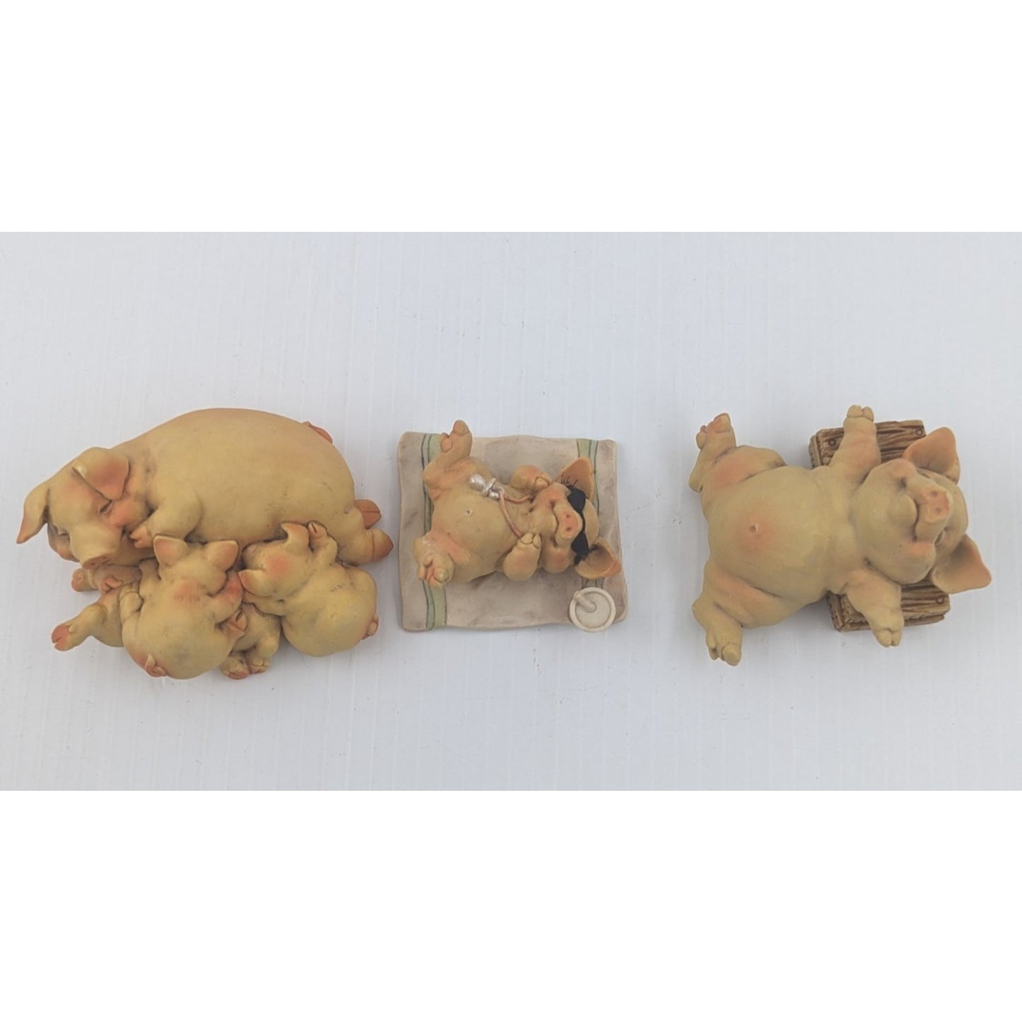 Vintage 1992 Ganz Pigsville Figurines Lot Of 6