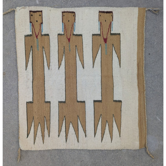 Navajo Native American Rug / Wall Hanging With Yei Figures 27"X29" Double-sided