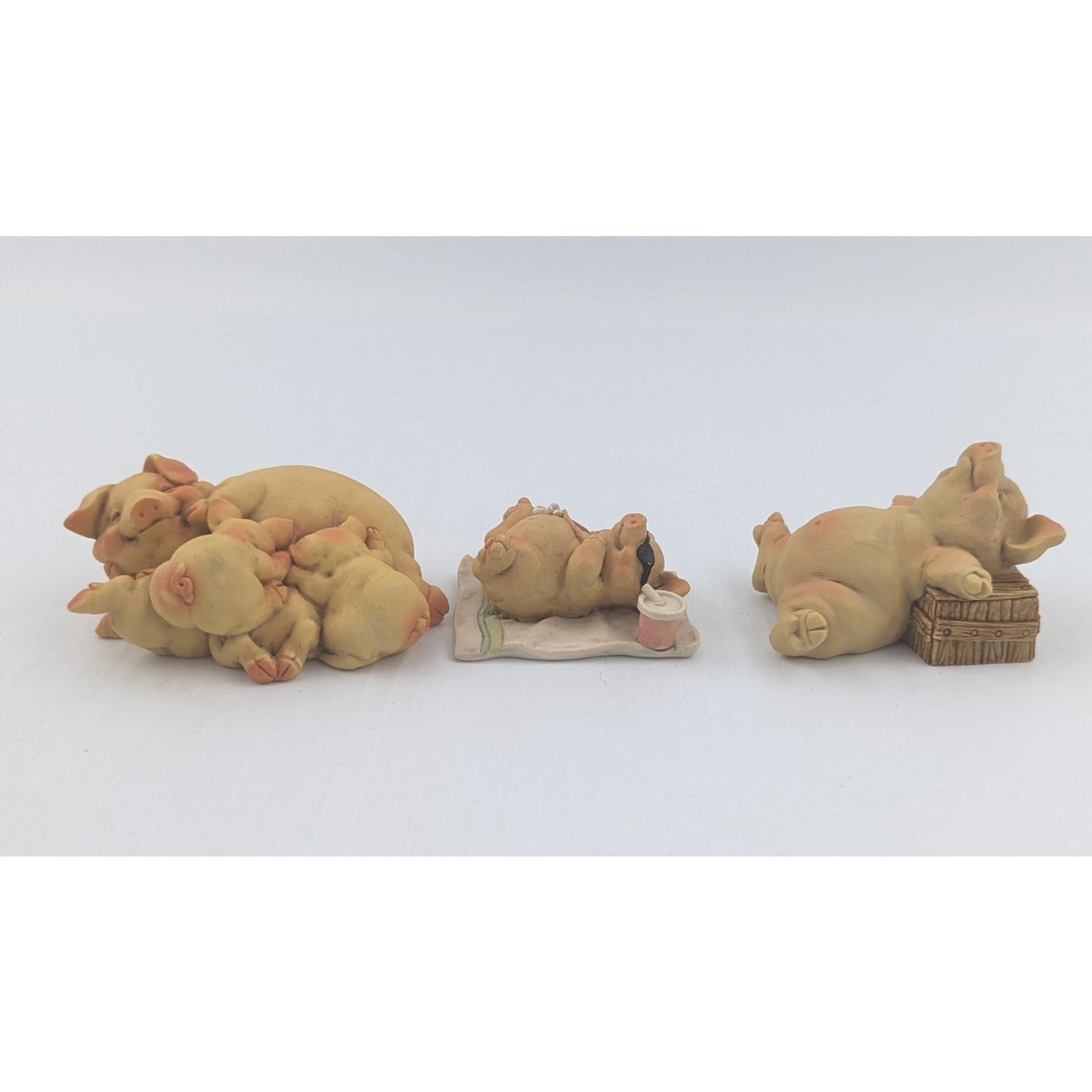 Vintage 1992 Ganz Pigsville Figurines Lot Of 6