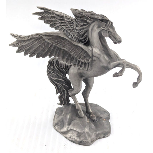 Vintage 1985 Hudson 4.5" Pegasus Pewter Statue Winged Horse Fantasy Figure