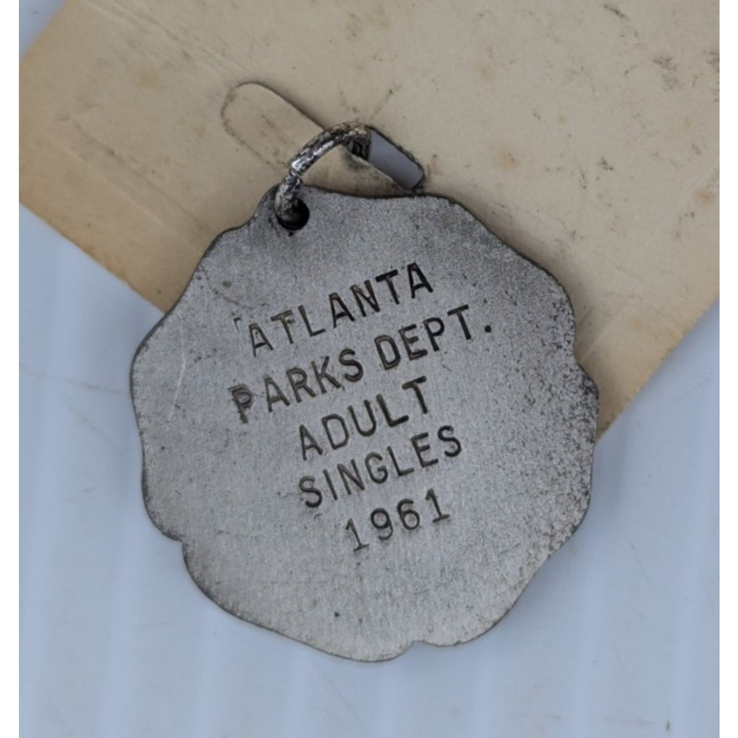 1961 Table Tennis Medal Pendant Award Atlanta Parks & Recreation Dept. Lot of 2