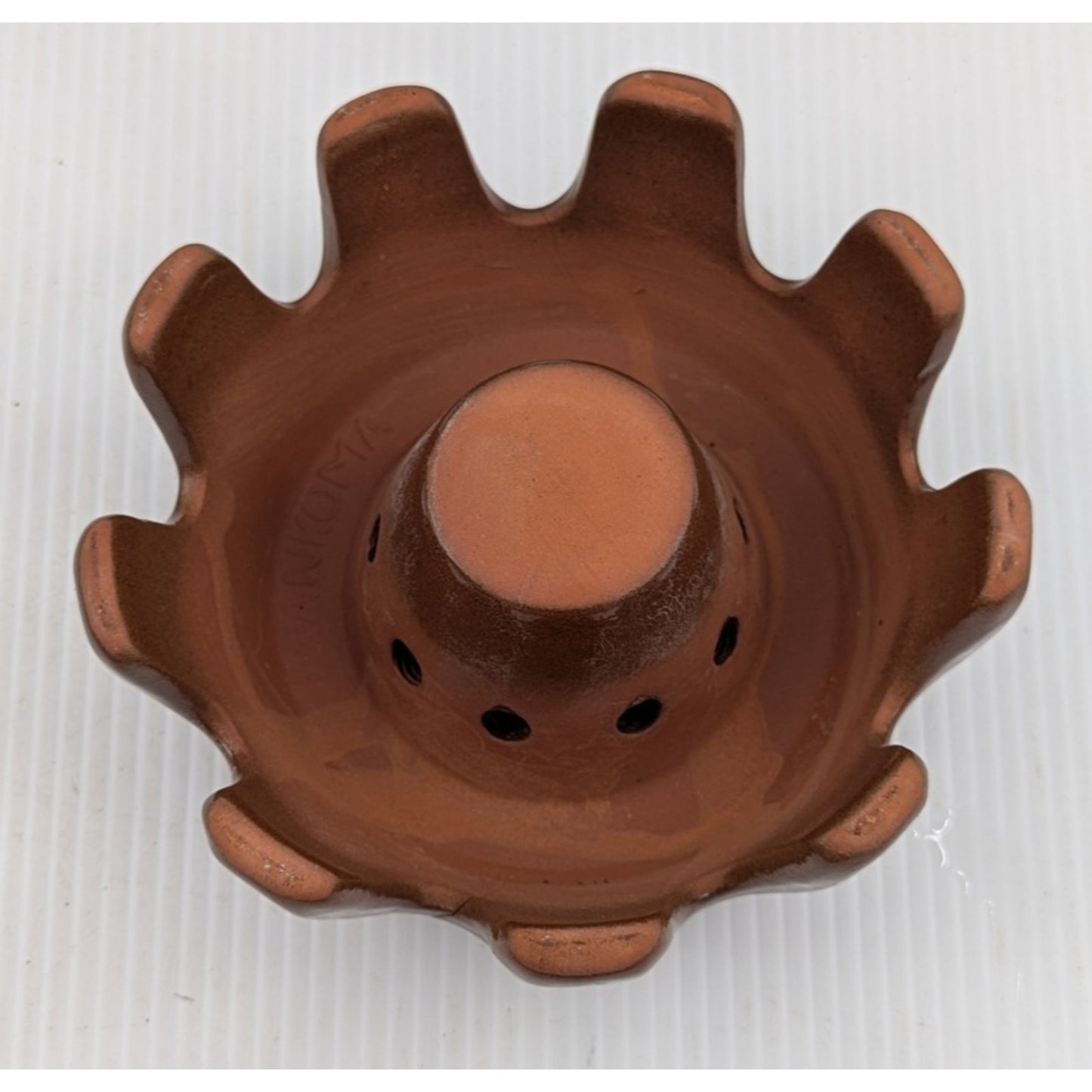 Vintage Frankoma Pottery Beverage Warmer Stand Plainsman Brown Ceramic