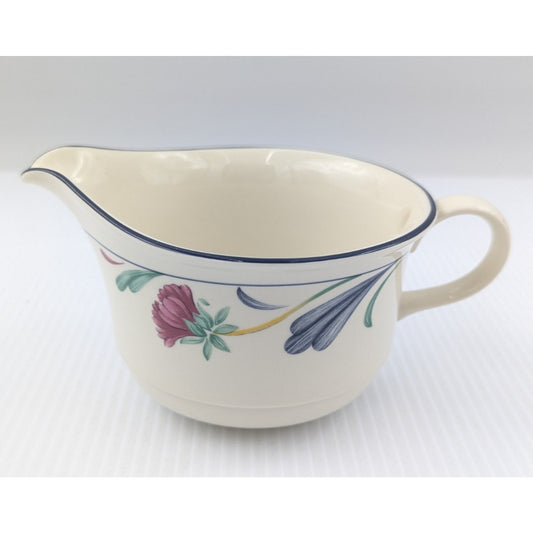 Lenox Chinastone Poppies on Blue Gravy Boat Open Sauce Bowl USA Excellent