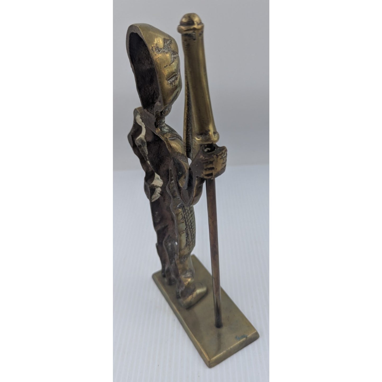 Doorstop Brass Scottish Soldier in a Kilt Holding the Flag Hand Crafted England
