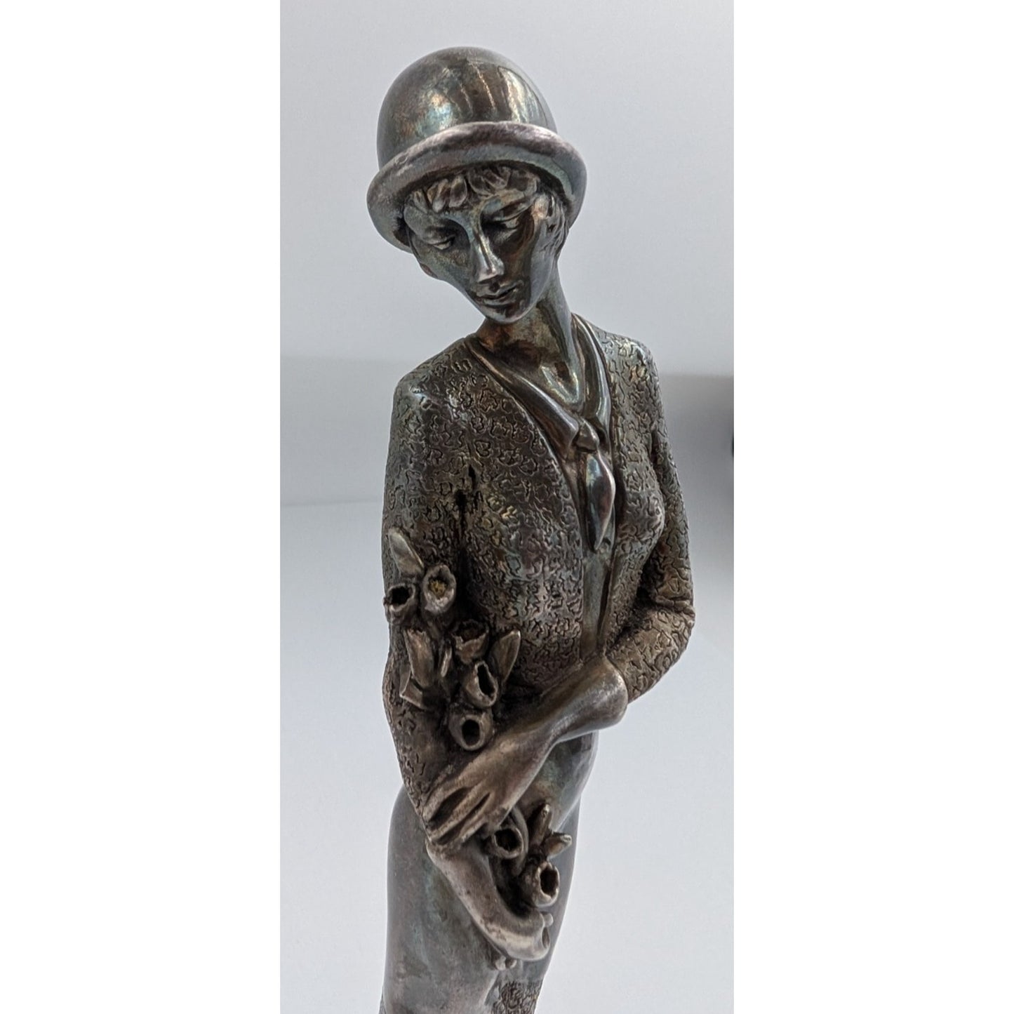 Fratelli Magrino Argentieri Sterling Silver Over Resin Lady Figurine Italy