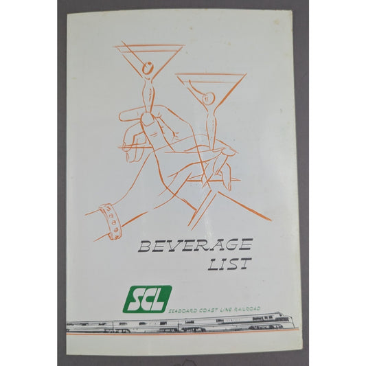 Seaboard Coast Line Railroad SCL Beverage List Menu