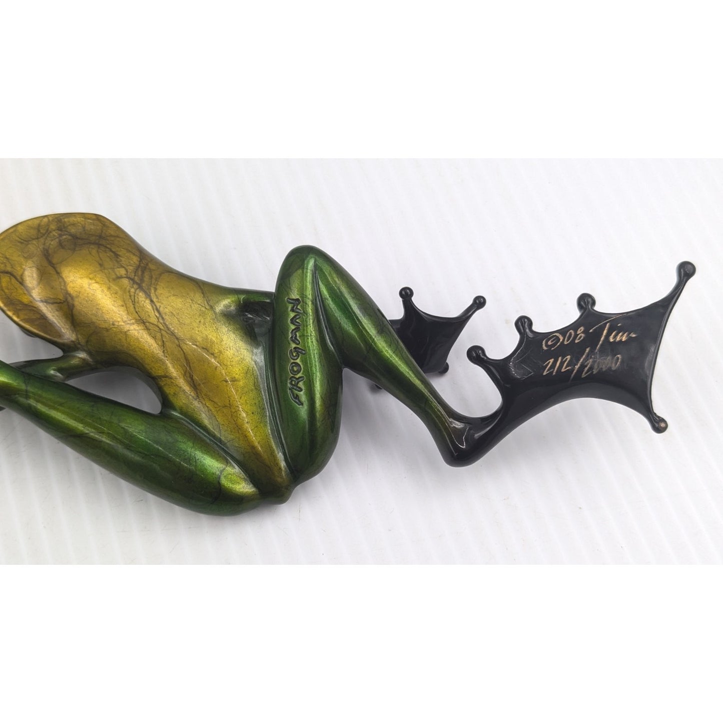 Tim Cotterill Frogman Bronze Frog Sculpture “Flash” LE #212/2000 w/COA
