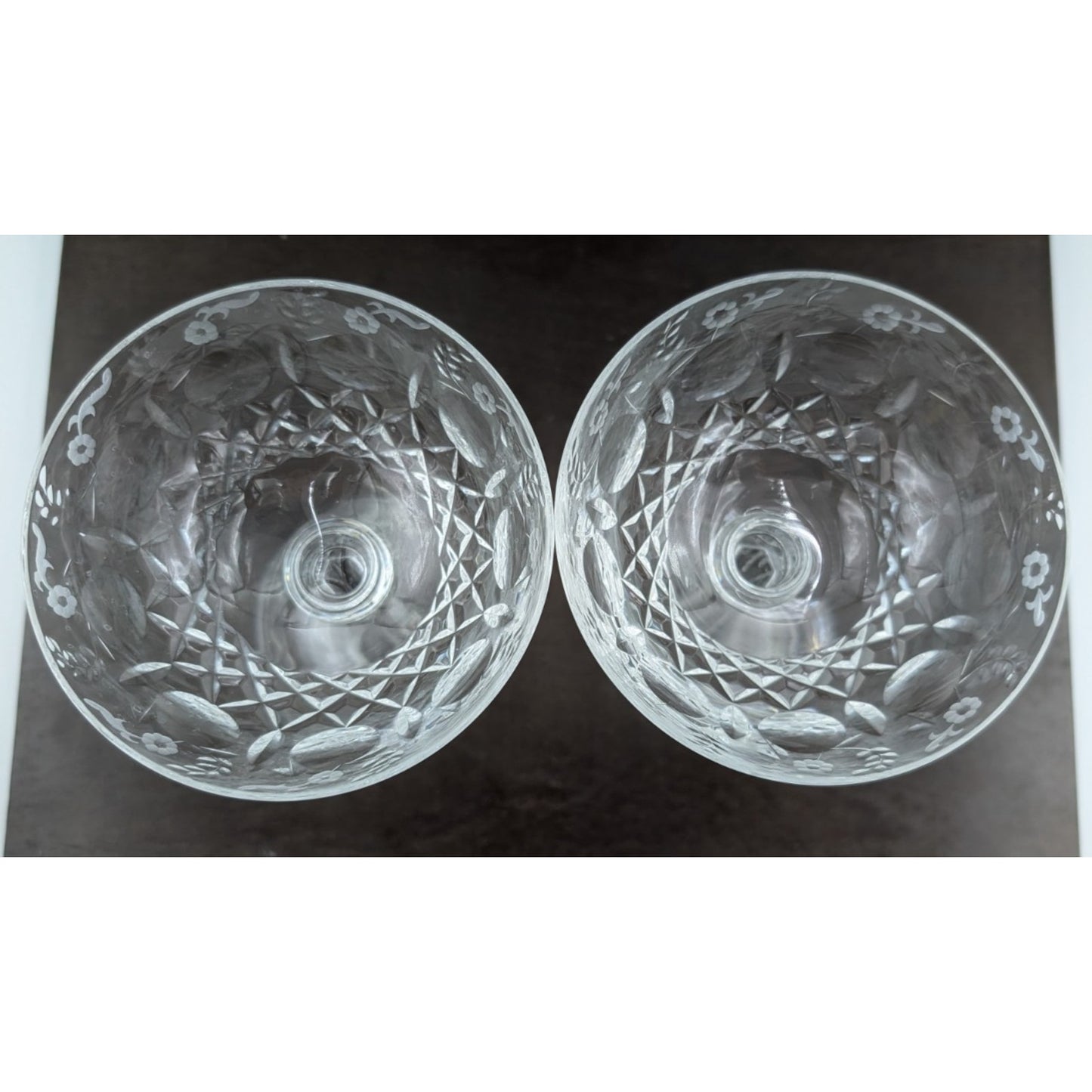 Rogaska Gallia Champagne Tall Sherbet Glasses 7 1/8" Set of 2