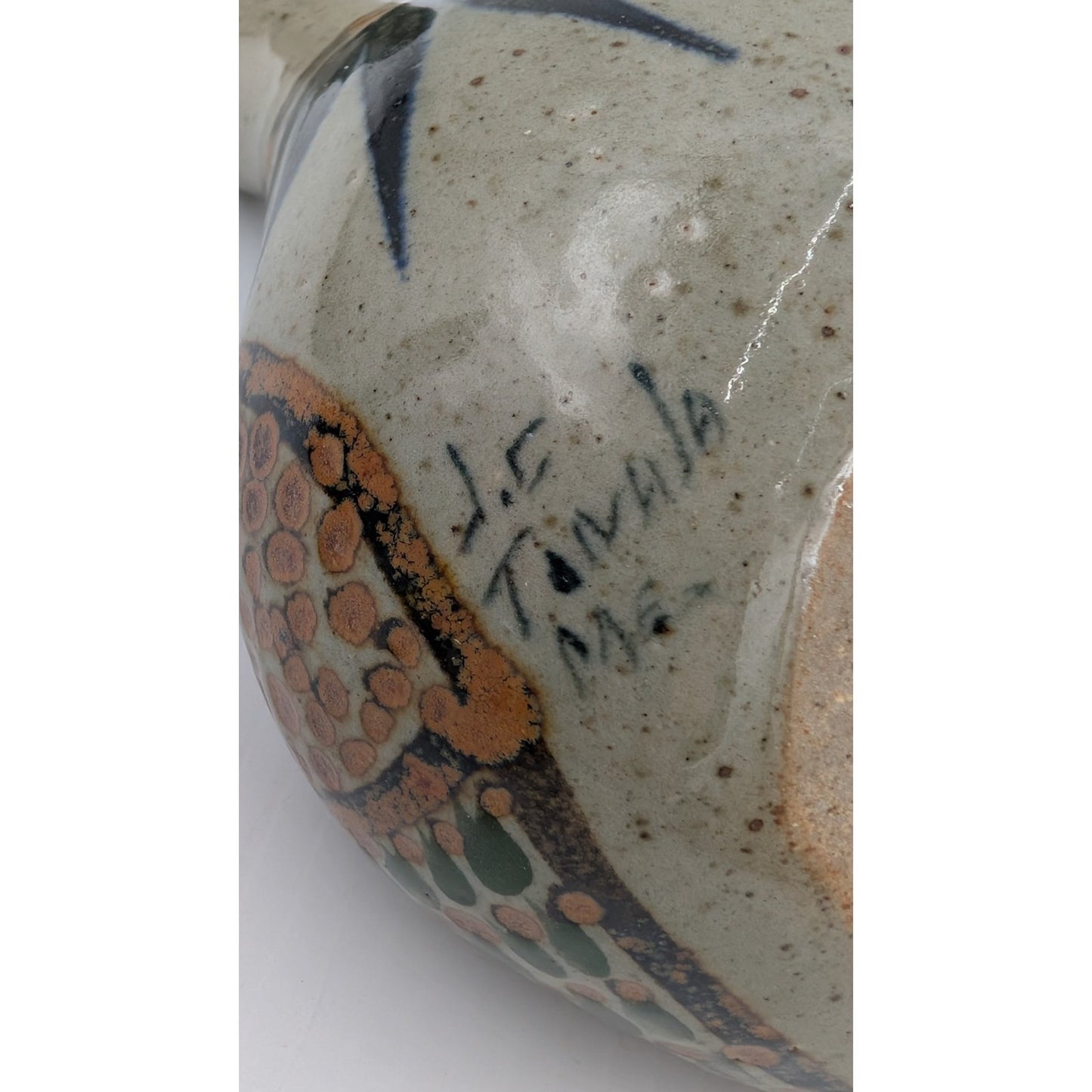 Vintage Tonala Mexico Pottery Bird Figurine Hand Painted Folk Art Signed 5-3/4"