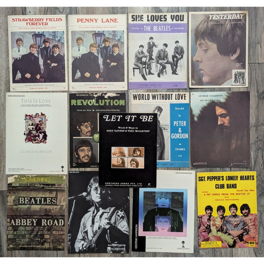 Sheet Music The Beatles George Harrison John Lennon Assorted Lot of 13