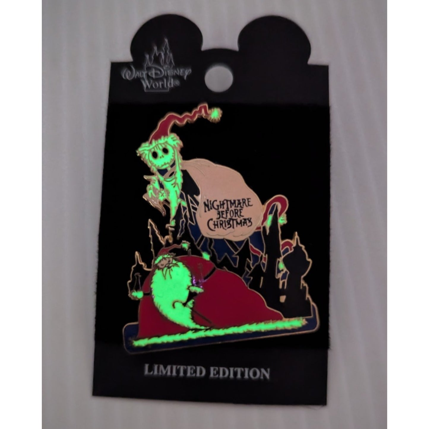 Disney Pin Jack and Santa Nightmare Before Christmas Glow in Dark LE 3500 Pin