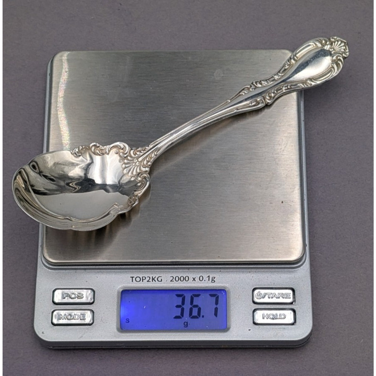 Northumbria Cello Sterling Silver Sugar Shell Spoon 6" 36 g