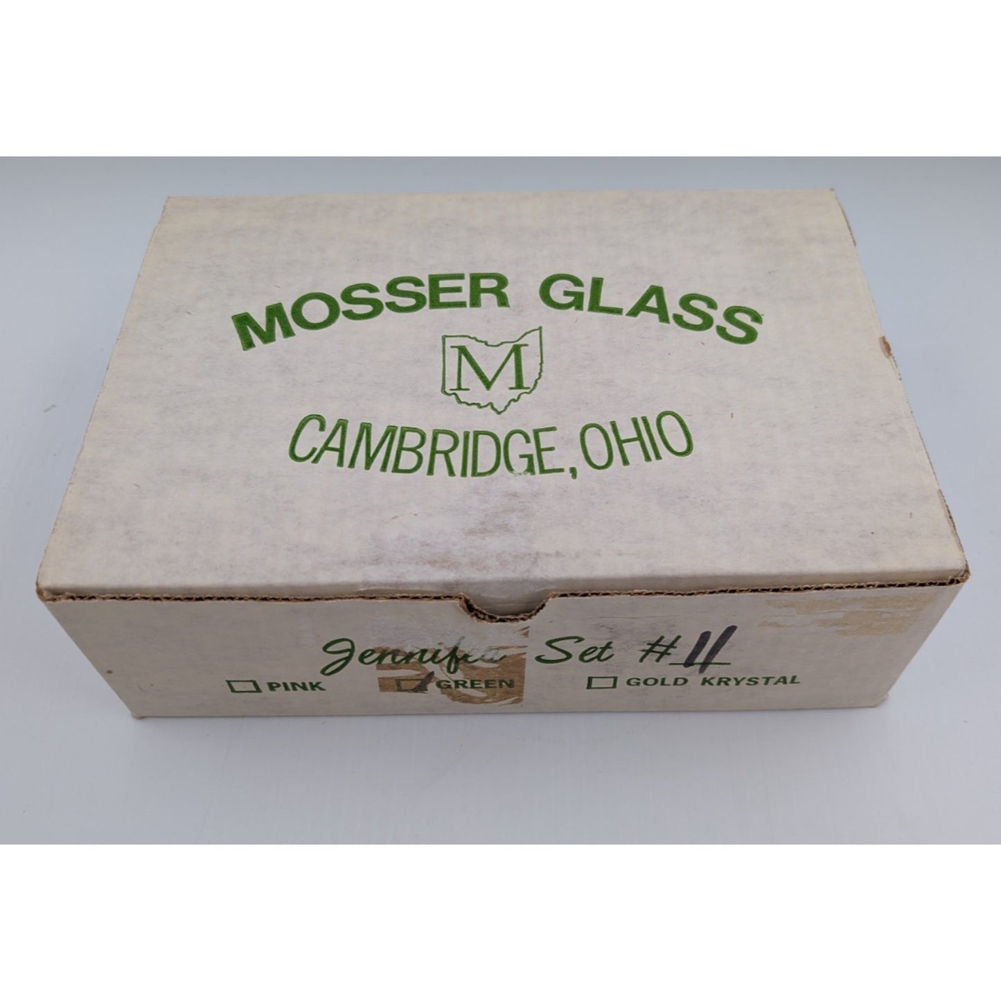 Vintage Mosser Green Glass Miniature Jennifer Set #11 - Pitcher and 4 Glasses
