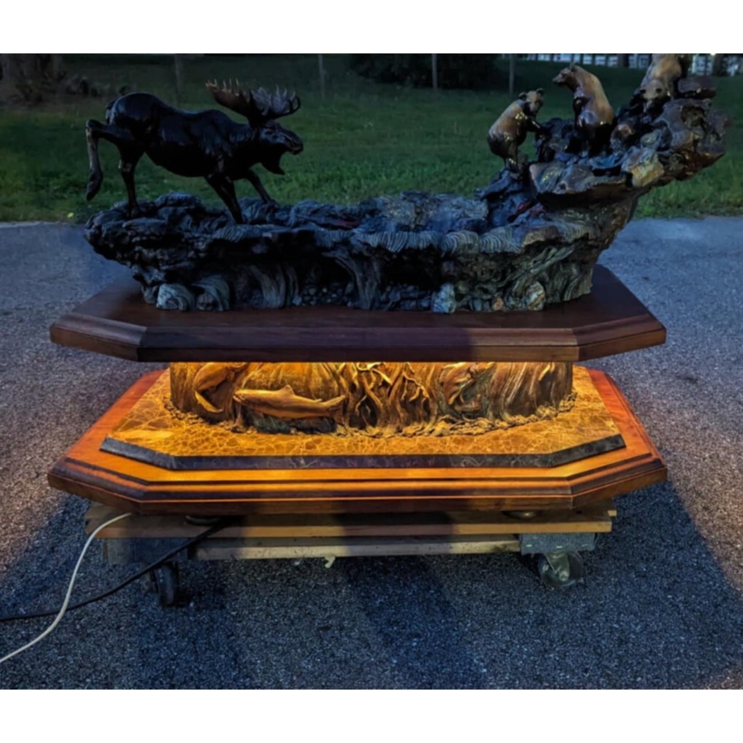 Dennis Jones Bronze Sculpture YUKON Fountain Coffee Table LE 11/30 AS IS