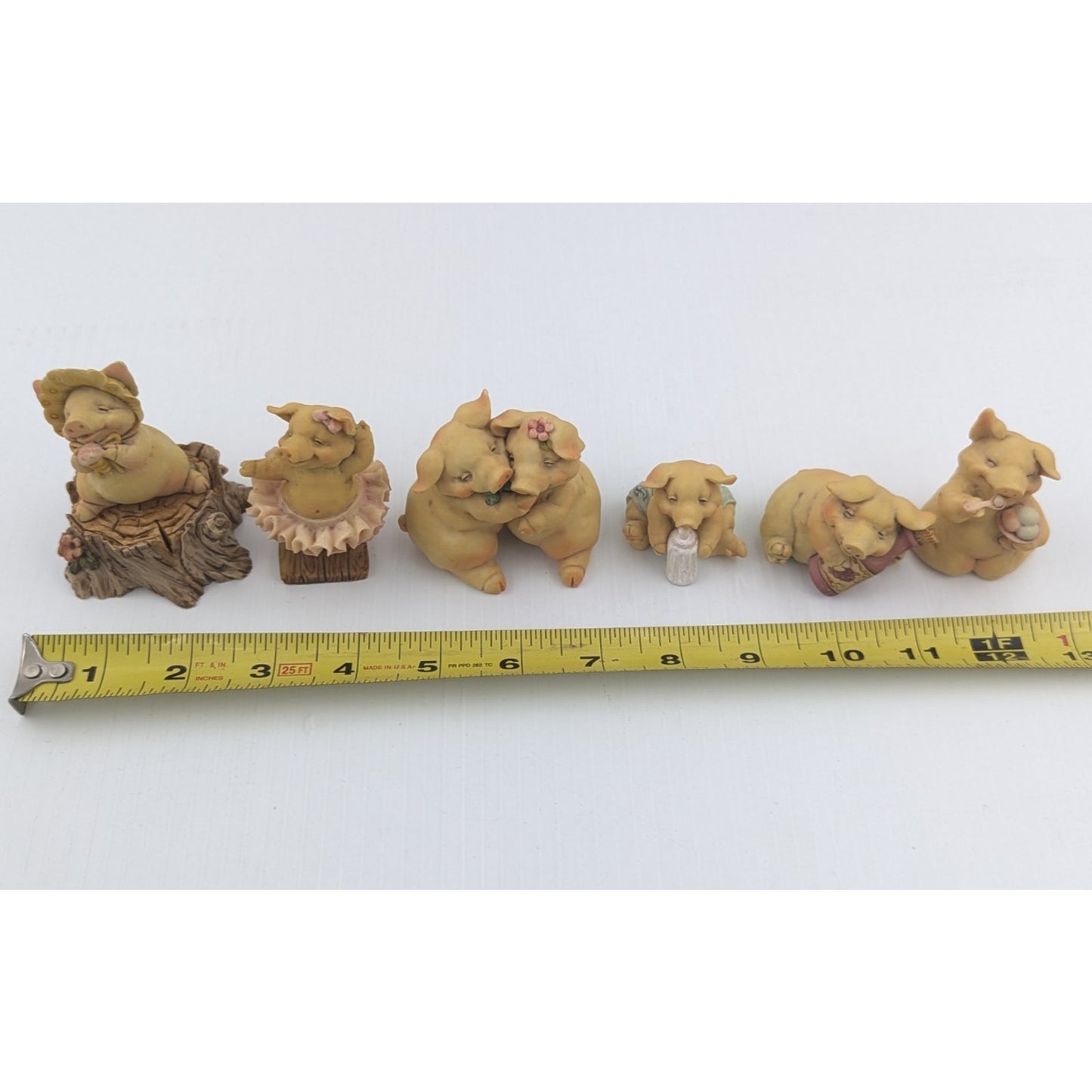 Vintage 1992 Ganz Pigsville Figurines Lot Of 6