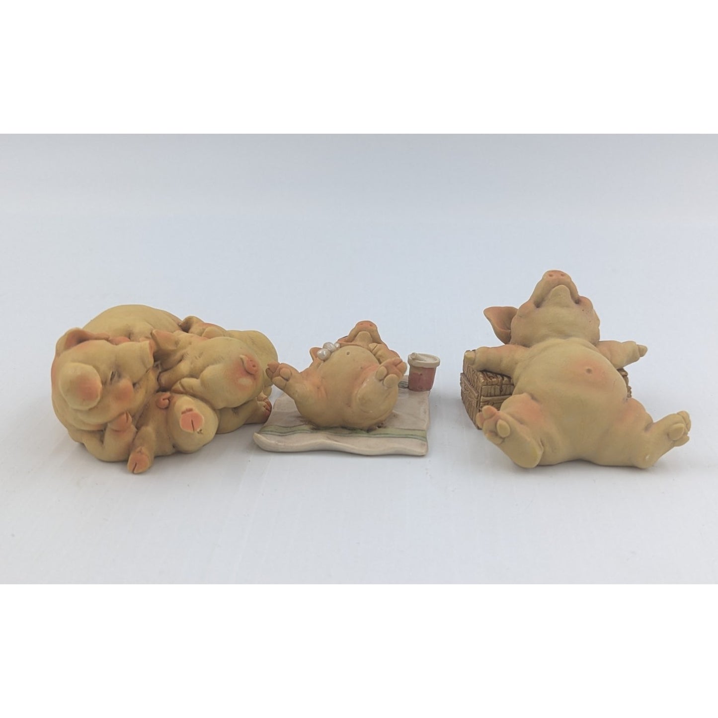 Vintage 1992 Ganz Pigsville Figurines Lot Of 6