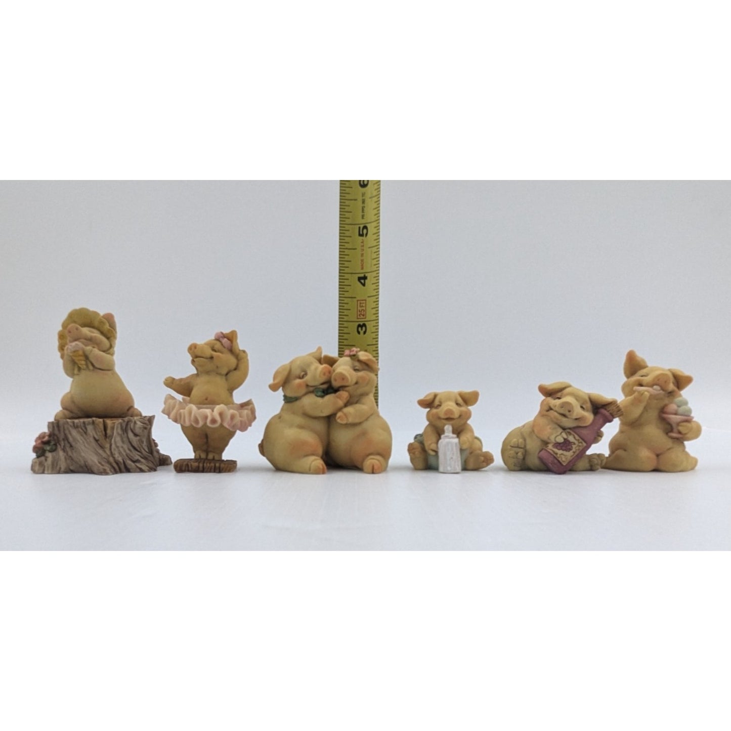 Vintage 1992 Ganz Pigsville Figurines Lot Of 6